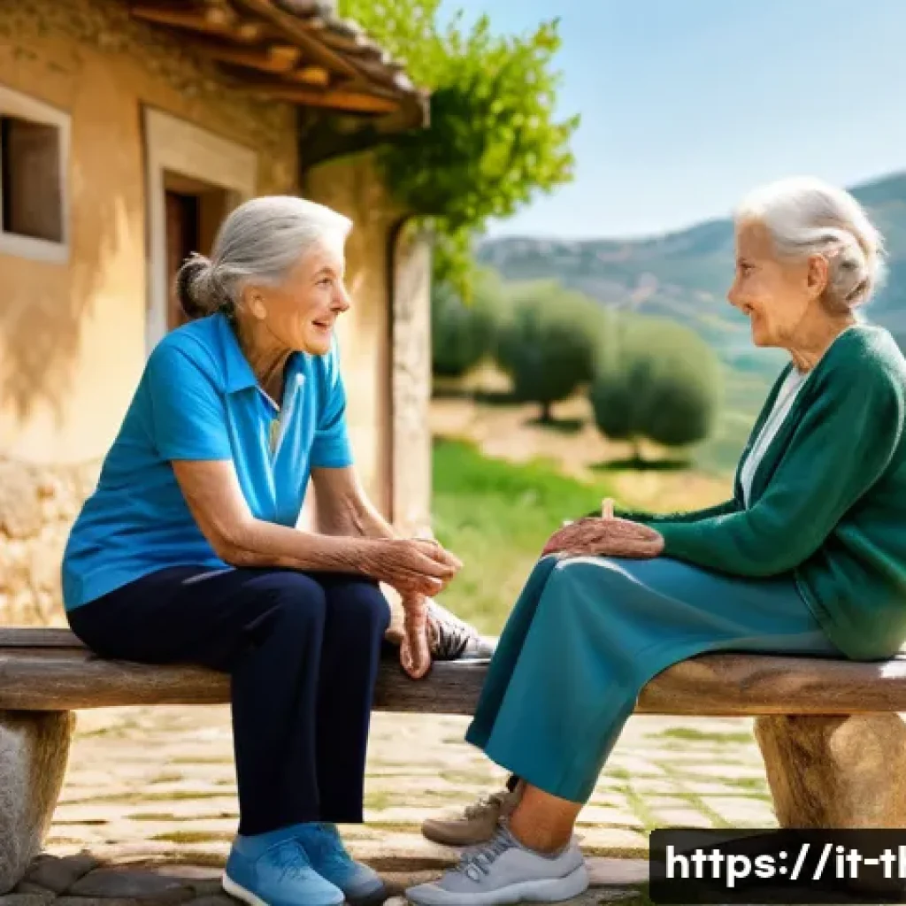 물리치료사의 봉사활동 사례 - A compassionate physiotherapist in rural Italy providing personalized mobility exercises to an elder...