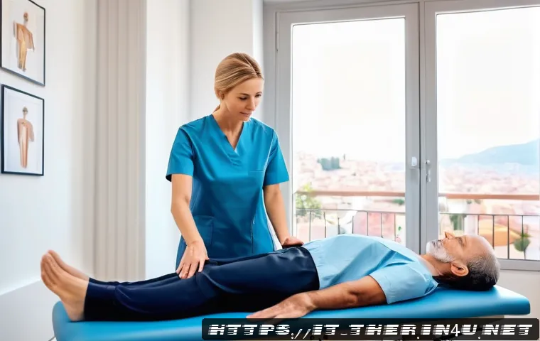 초보 물리치료사를 위한 가이드 - A modern physiotherapy clinic scene in Italy, showing a professional female physiotherapist in smart...