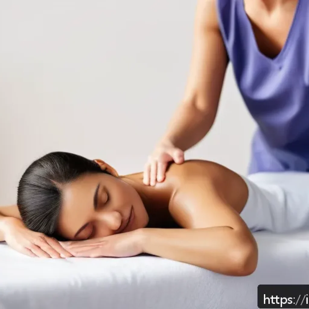 물리치료사와 대체 의학의 접점 - A serene therapy room setting with a professional therapist performing a therapeutic soft tissue mas...